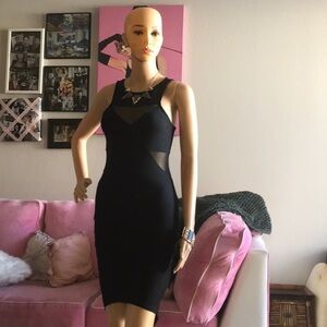 2B Bebe Asymmetrical Black Midi Skirt. Sz xs